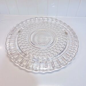 Federal Glass Cake Plate Sunburst Pattern
